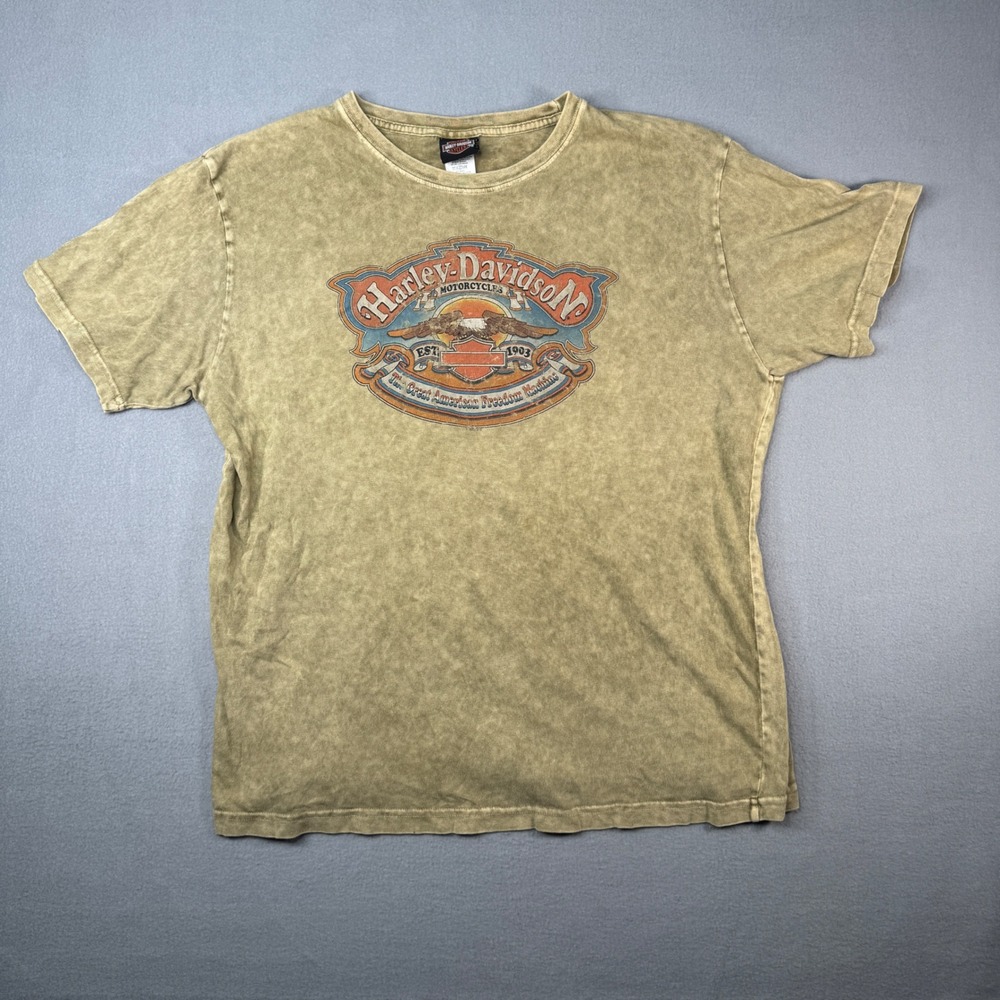 Vintage Harley Davidson T Shirt XL USA Los Angeles Acid Wash Eagle Biker HD